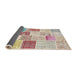 Thickness of Contemporary Orange Salmon Pink Patchwork Rug, con1384