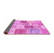 Sideview of Patchwork Pink Transitional Rug, con1384pnk