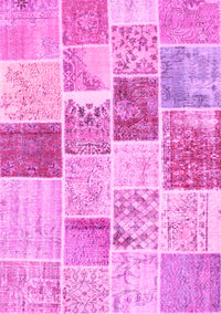 Patchwork Pink Transitional Rug, con1384pnk