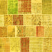 Square Patchwork Yellow Transitional Rug, con1384yw