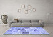 Machine Washable Patchwork Blue Transitional Rug in a Living Room, wshcon1384blu