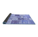 Sideview of Patchwork Blue Transitional Rug, con1384blu