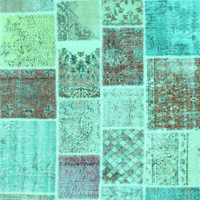 Patchwork Turquoise Transitional Rug, con1384turq