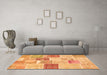 Machine Washable Patchwork Orange Transitional Area Rugs in a Living Room, wshcon1384org