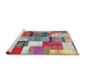 Serging Thickness of Machine Washable Contemporary Cherry Red Rug, wshcon1385