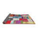 Thickness of Contemporary Cherry Red Patchwork Rug, con1385