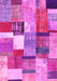 Patchwork Pink Transitional Rug, con1385pnk