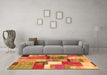 Machine Washable Patchwork Orange Transitional Area Rugs in a Living Room, wshcon1385org