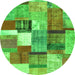 Square Patchwork Green Transitional Rug, con1385grn