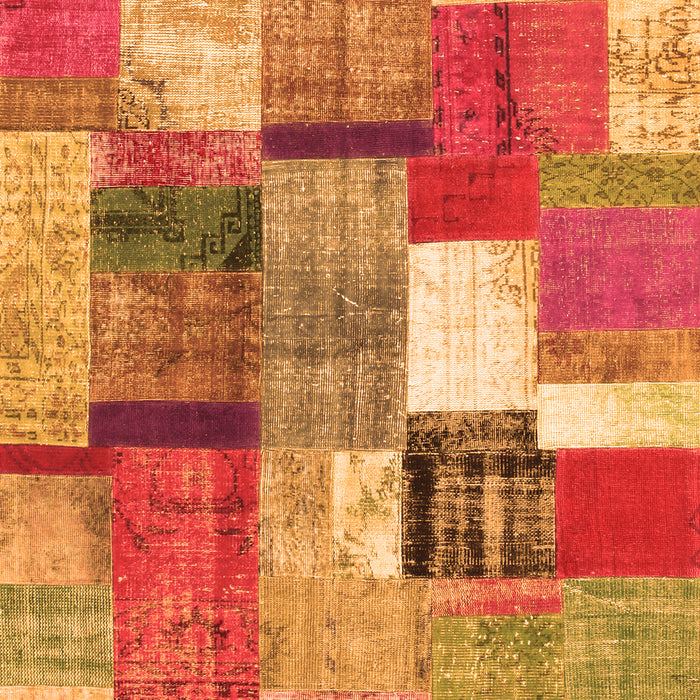 Patchwork Orange Transitional Rug, con1385org