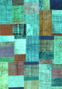 Patchwork Turquoise Transitional Rug, con1385turq