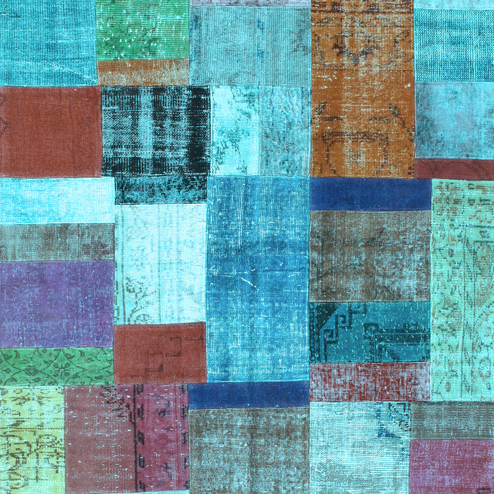 Patchwork Light Blue Transitional Rug, con1385lblu