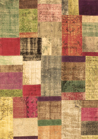 Patchwork Brown Transitional Rug, con1385brn