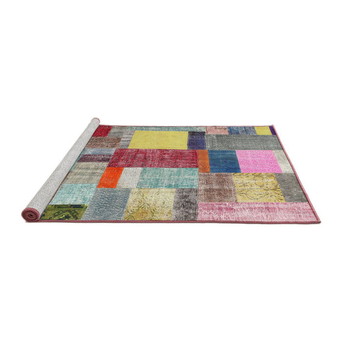Serging Thickness of Machine Washable Contemporary Raspberry Purple Rug, wshcon1386
