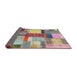 Thickness of Contemporary Raspberry Purple Patchwork Rug, con1386