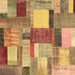 Square Patchwork Brown Transitional Rug, con1386brn