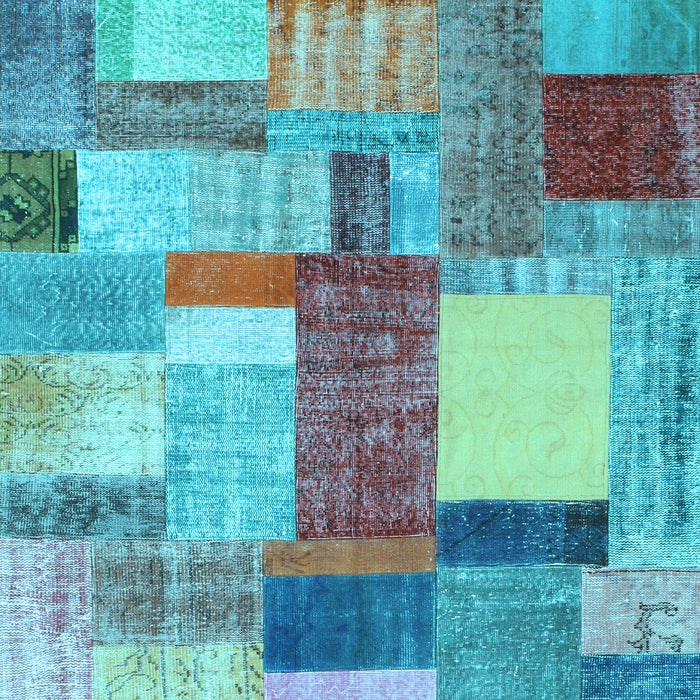 Patchwork Light Blue Transitional Rug, con1386lblu