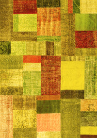 Patchwork Yellow Transitional Rug, con1386yw