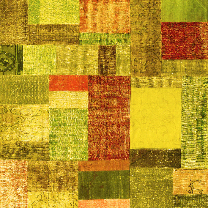 Patchwork Yellow Transitional Rug, con1386yw