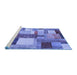 Sideview of Machine Washable Patchwork Blue Transitional Rug, wshcon1386blu