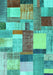 Patchwork Turquoise Transitional Rug, con1386turq