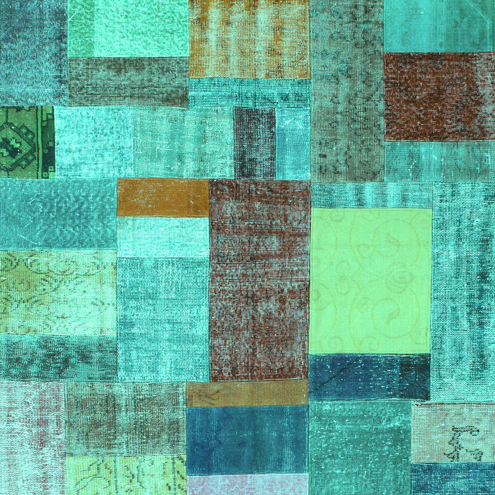 Patchwork Turquoise Transitional Rug, con1386turq