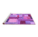 Sideview of Machine Washable Patchwork Purple Transitional Area Rugs, wshcon1386pur