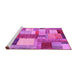 Sideview of Machine Washable Patchwork Pink Transitional Rug, wshcon1386pnk