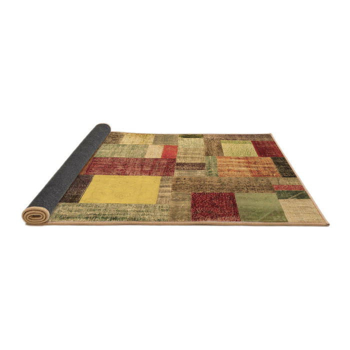 Sideview of Patchwork Brown Transitional Rug, con1386brn