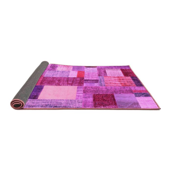 Sideview of Patchwork Pink Transitional Rug, con1386pnk