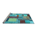 Sideview of Machine Washable Patchwork Light Blue Transitional Rug, wshcon1386lblu