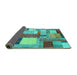 Sideview of Patchwork Turquoise Transitional Rug, con1386turq