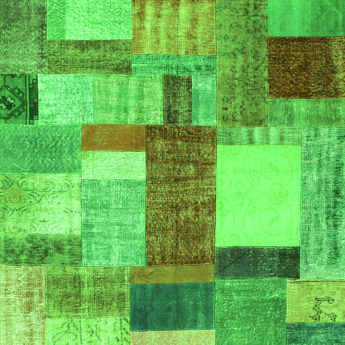 Patchwork Green Transitional Rug, con1386grn