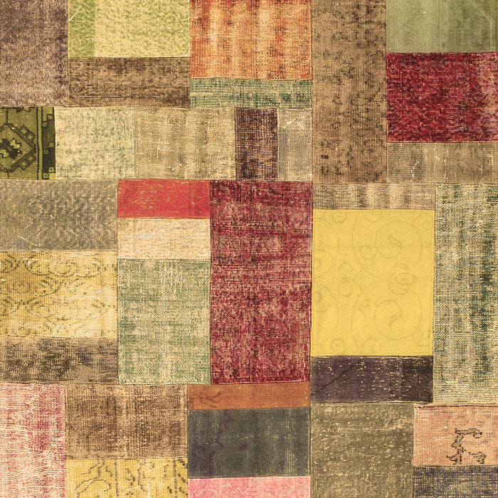 Patchwork Brown Transitional Rug, con1386brn