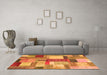 Machine Washable Patchwork Orange Transitional Area Rugs in a Living Room, wshcon1386org