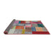 Thickness of Contemporary Cherry Red Patchwork Rug, con1387