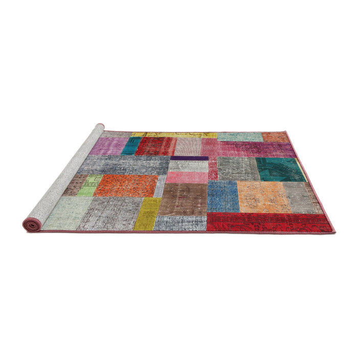 Serging Thickness of Machine Washable Contemporary Cherry Red Rug, wshcon1387
