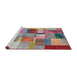 Serging Thickness of Machine Washable Contemporary Cherry Red Rug, wshcon1387