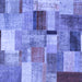 Square Patchwork Blue Transitional Rug, con1387blu