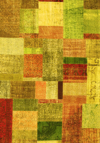 Patchwork Yellow Transitional Rug, con1387yw