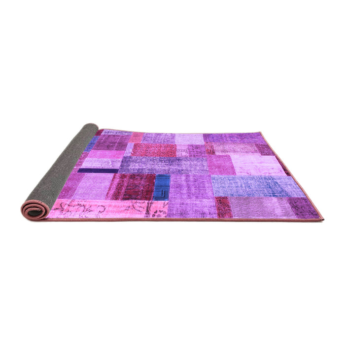 Sideview of Patchwork Purple Transitional Rug, con1387pur