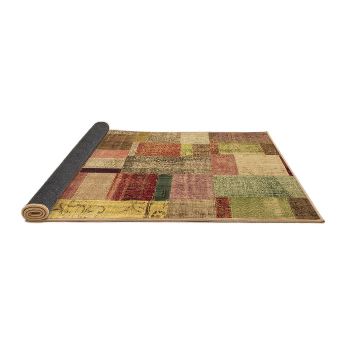 Sideview of Patchwork Brown Transitional Rug, con1387brn