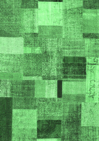 Patchwork Emerald Green Transitional Rug, con1387emgrn