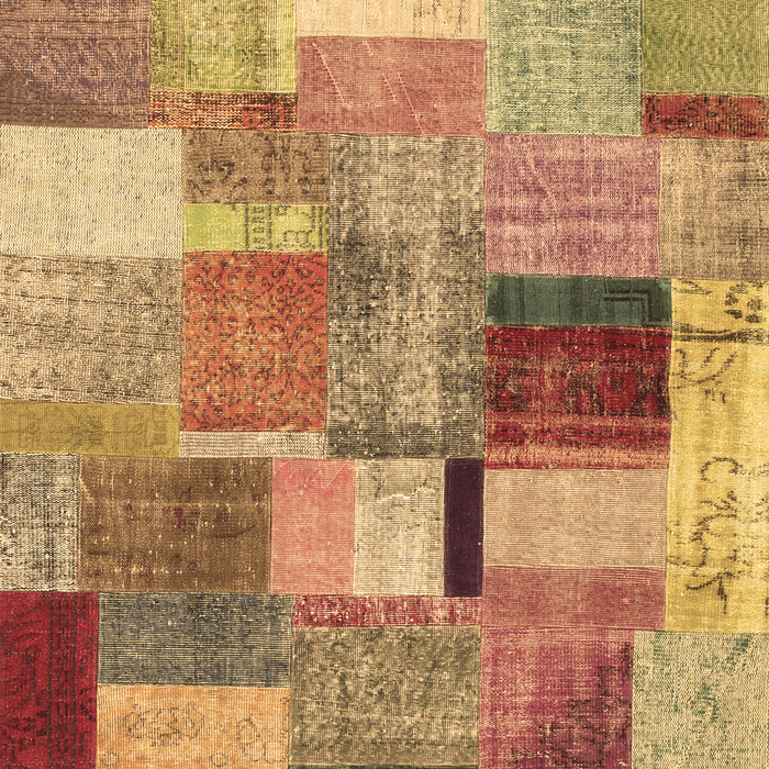 Patchwork Brown Transitional Rug, con1387brn