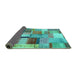 Sideview of Patchwork Turquoise Transitional Rug, con1387turq