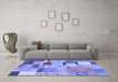 Machine Washable Patchwork Blue Transitional Rug in a Living Room, wshcon1388blu