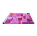 Sideview of Machine Washable Patchwork Pink Transitional Rug, wshcon1388pnk