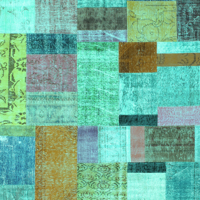 Patchwork Turquoise Transitional Rug, con1388turq