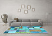 Machine Washable Patchwork Light Blue Transitional Rug in a Living Room, wshcon1388lblu