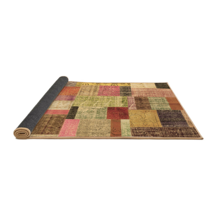 Sideview of Patchwork Brown Transitional Rug, con1388brn